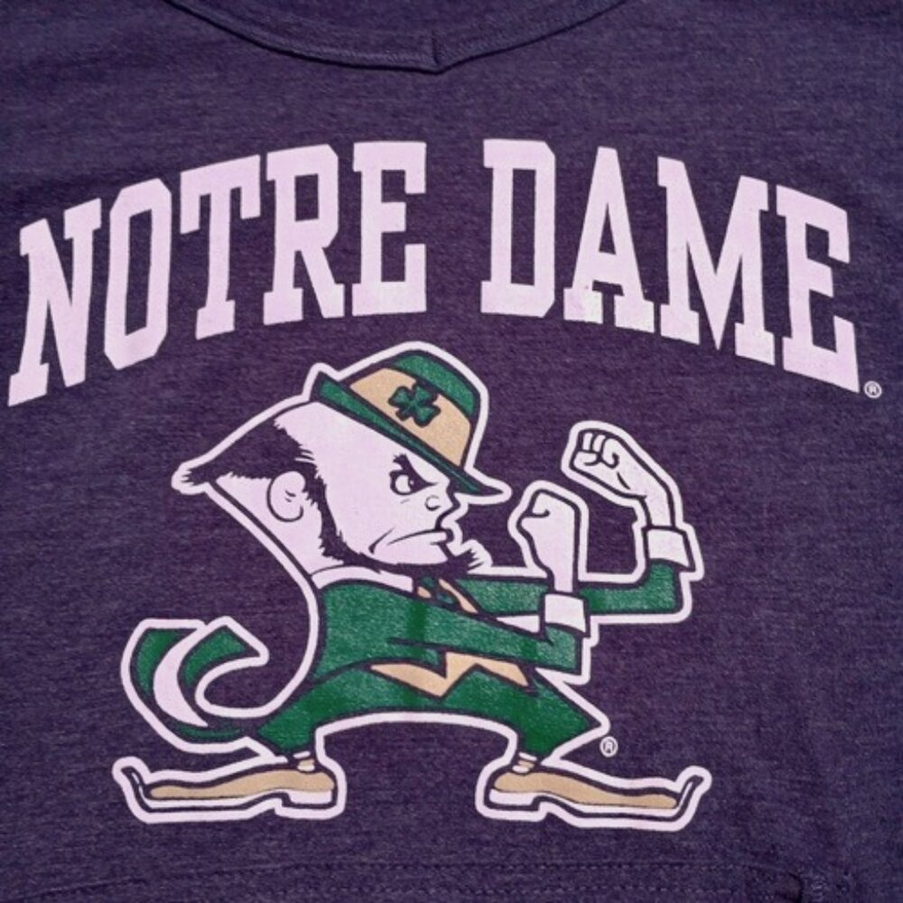 Pro Edge Hooded Short Sleeve Notre Dame Tee in Heather Blue Size Juniors XL - Picture 1 of 8